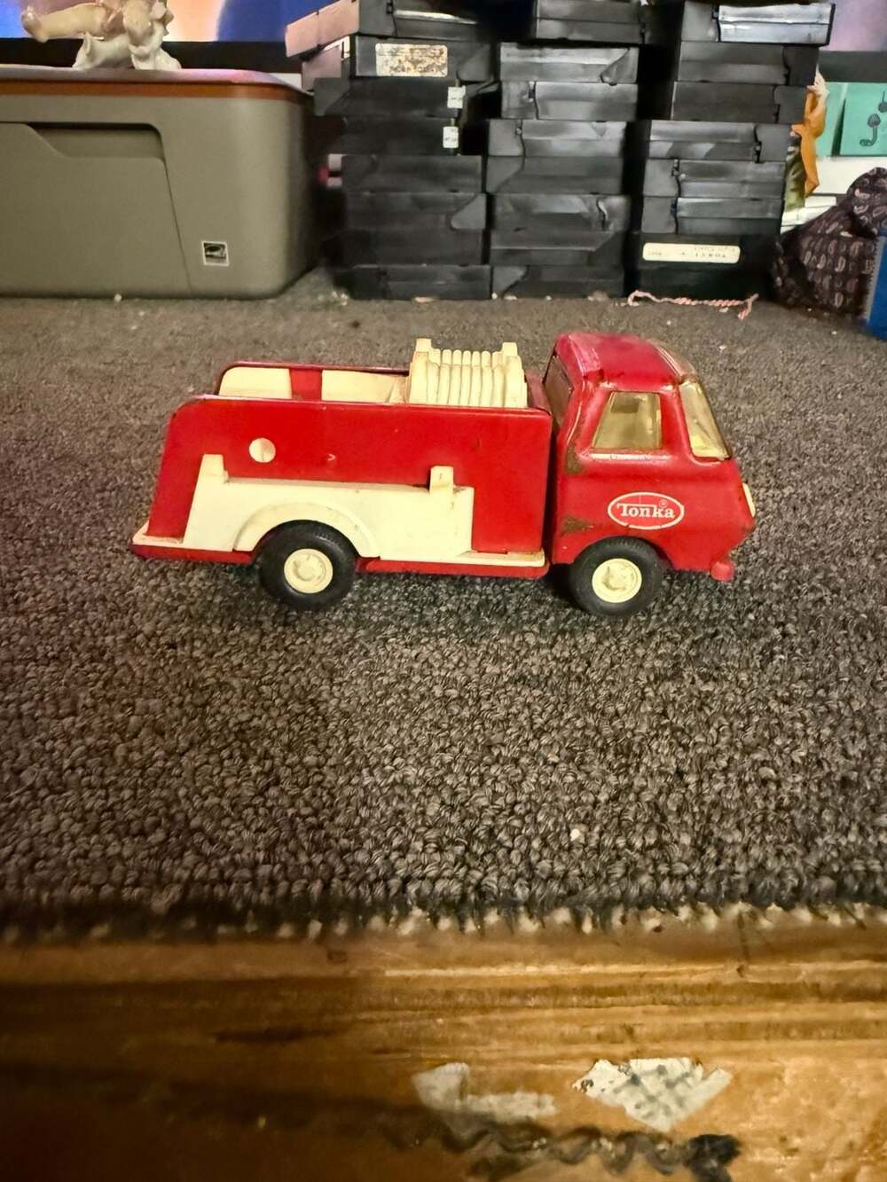 Vintage Tonka Mini Red Fire Truck Pressed Steel 5.5"